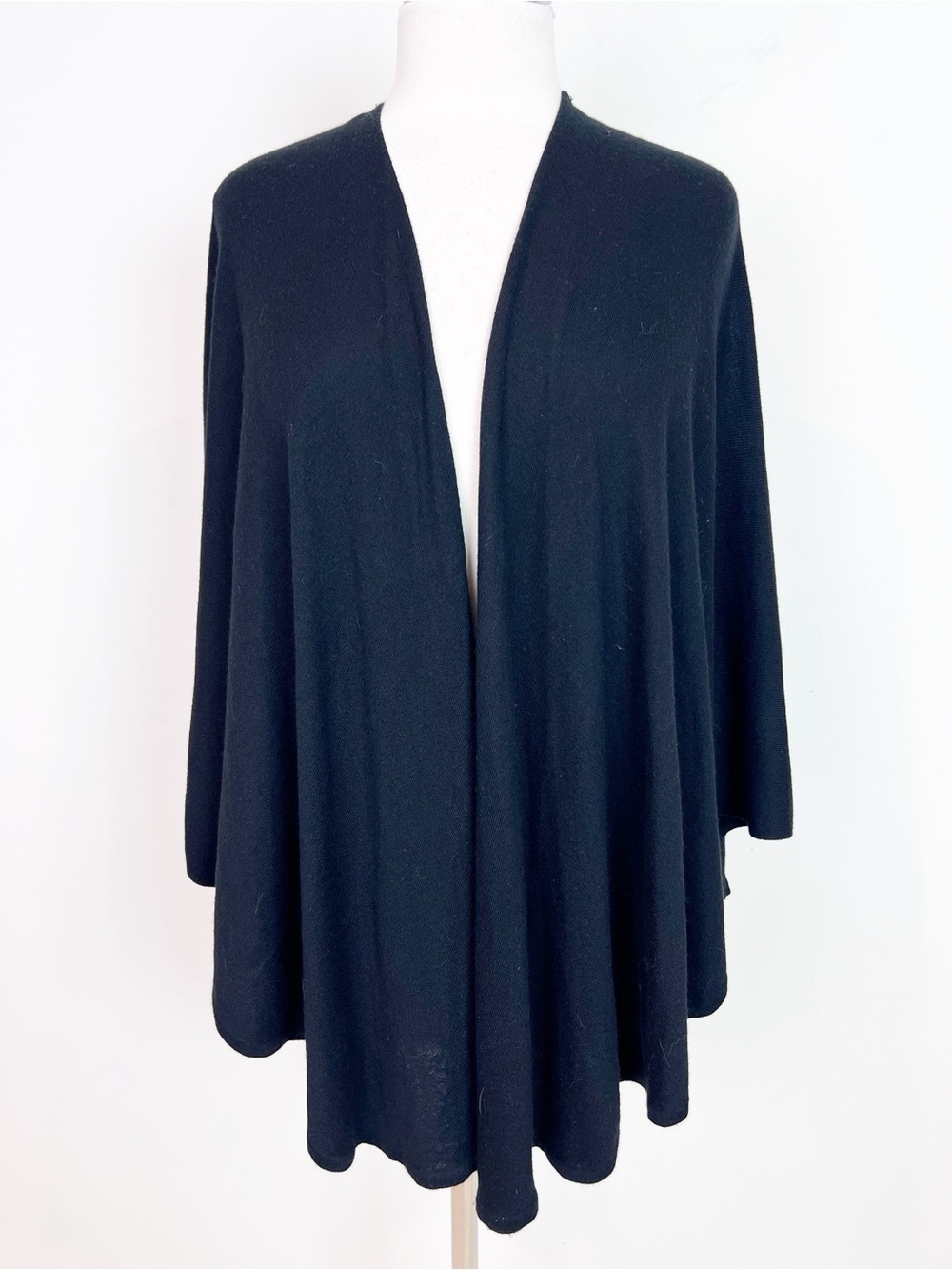 ECHO BLACK OPEN FRONT CARDIGAN WRAP SHAWL